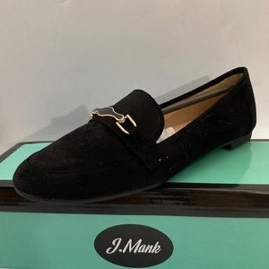 J.Mark Womens Cherry Slip On Flat Shoes Black Suede Size 7.5 M US